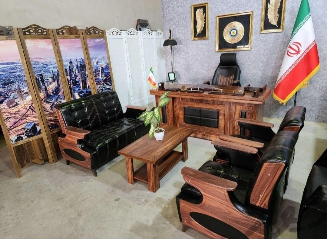 میز مدیریت کاتالان/مبل چرم /صندلی امراطور|دفتر کار|اهواز, کوی باهنر|دیوار