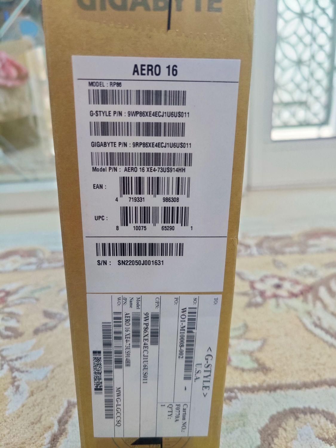 لپ تاپ Gigabyte Aero 16 XE4 i7-12700H RTX 3070 Ti|رایانه همراه|تهران, آجودانیه|دیوار