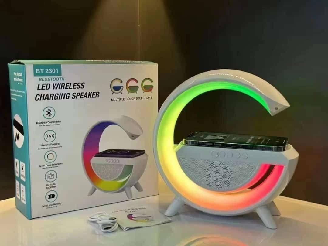 اسپیکر بلوتوثی RGB با شارژر وایرلس طرح G|پخش‌کننده همراه|زاهدان, |دیوار