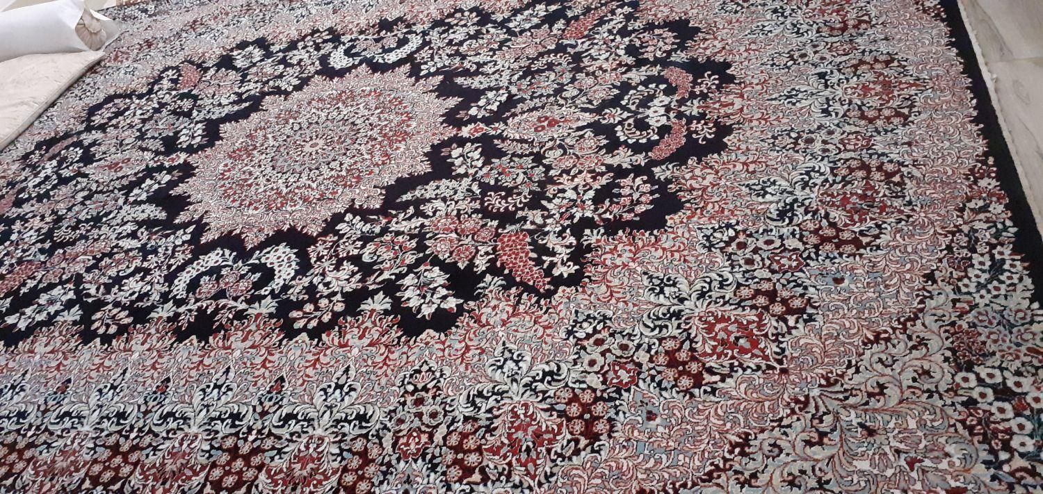 یک جفت قالی ماشینی سورمه ای طرح ثریا|فرش|رفسنجان, |دیوار