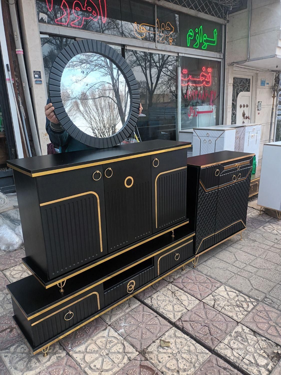 میز کنسول با آینه شرکتی با ضمانت( ۵۹۵۰)|بوفه، ویترین، کنسول|الوند, |دیوار