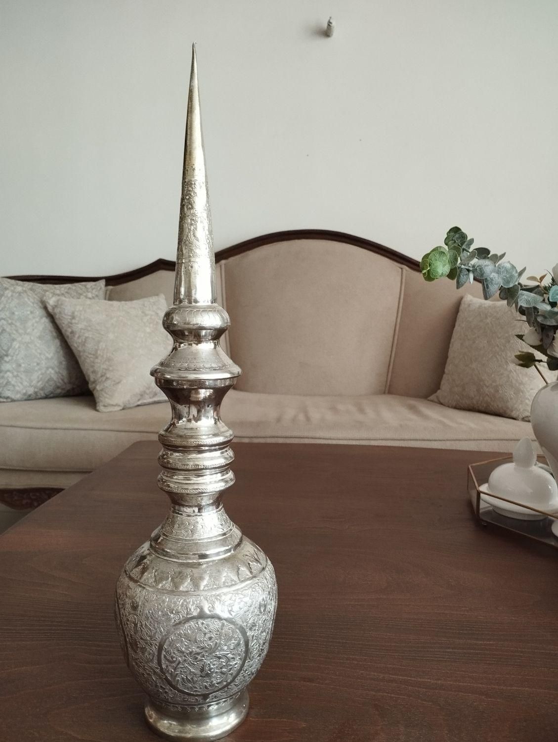 تنگ شاخدار مس و برنج نقره نما|صنایع دستی و سایر لوازم تزئینی|اصفهان, رزمندگان|دیوار