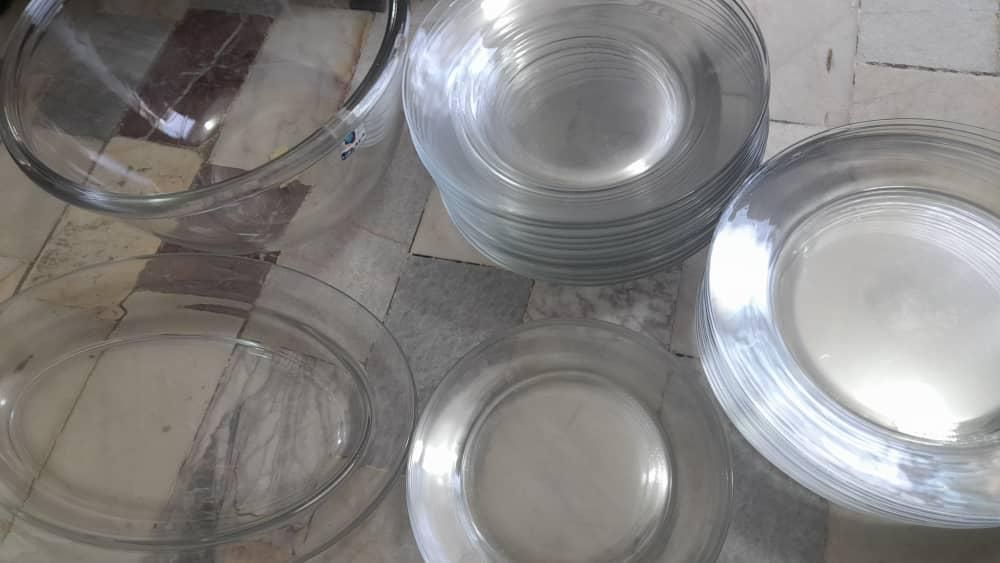 پیرکس سفید فرانسه حک شده|ظروف سرو و پذیرایی|سقز, |دیوار