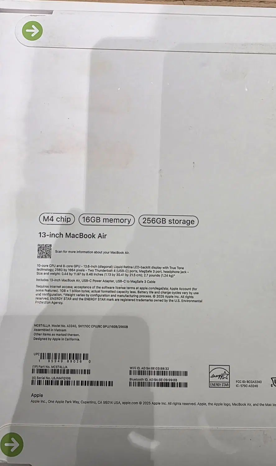 مک بوک ایر MACBOOK AIR M4 256G RAM 16|رایانه همراه|تهران, صاحبقرانیه|دیوار