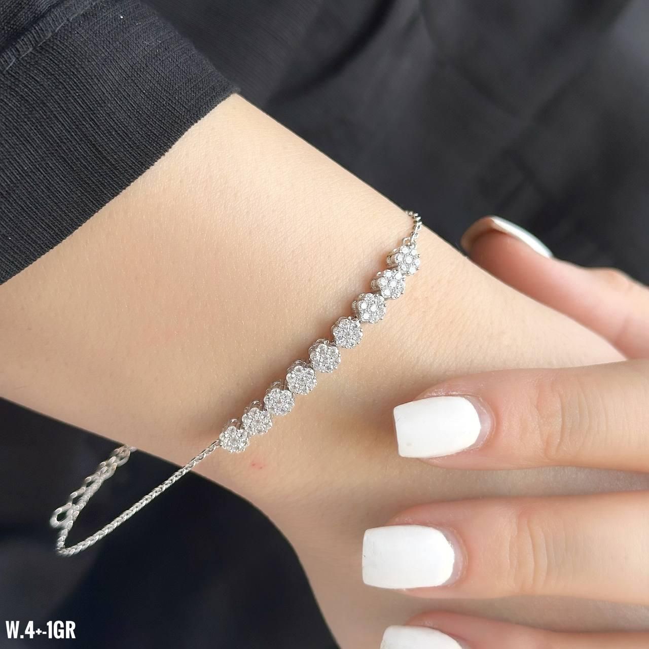 دستبند نقره دونه فلاور آب طلا جواهری the best|بدلیجات|تبریز, |دیوار