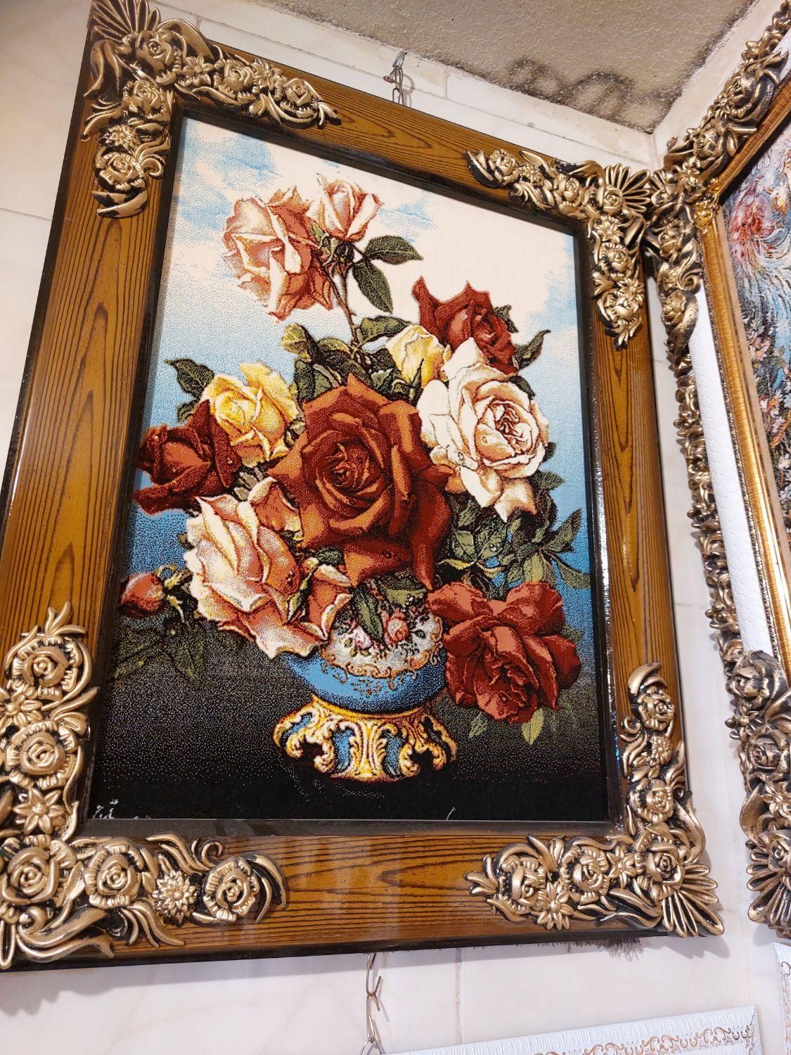 تابلو فرش منظره ،گل،تصویری|تابلو فرش|اصفهان, عطار نیشابوری|دیوار