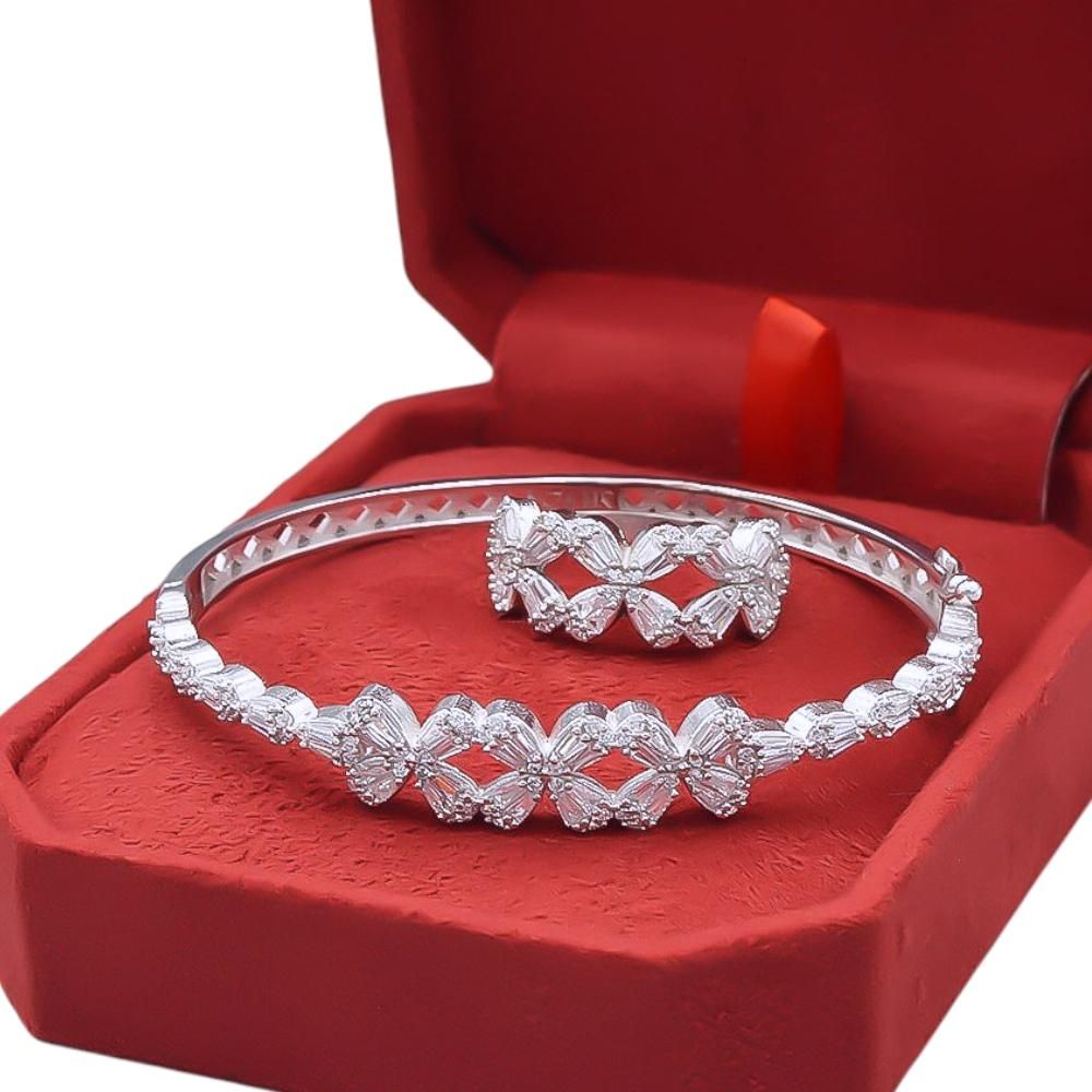 ست دستبند و انگشتر نقره امرالدکات فلاور emeralنقره|بدلیجات|تبریز, |دیوار