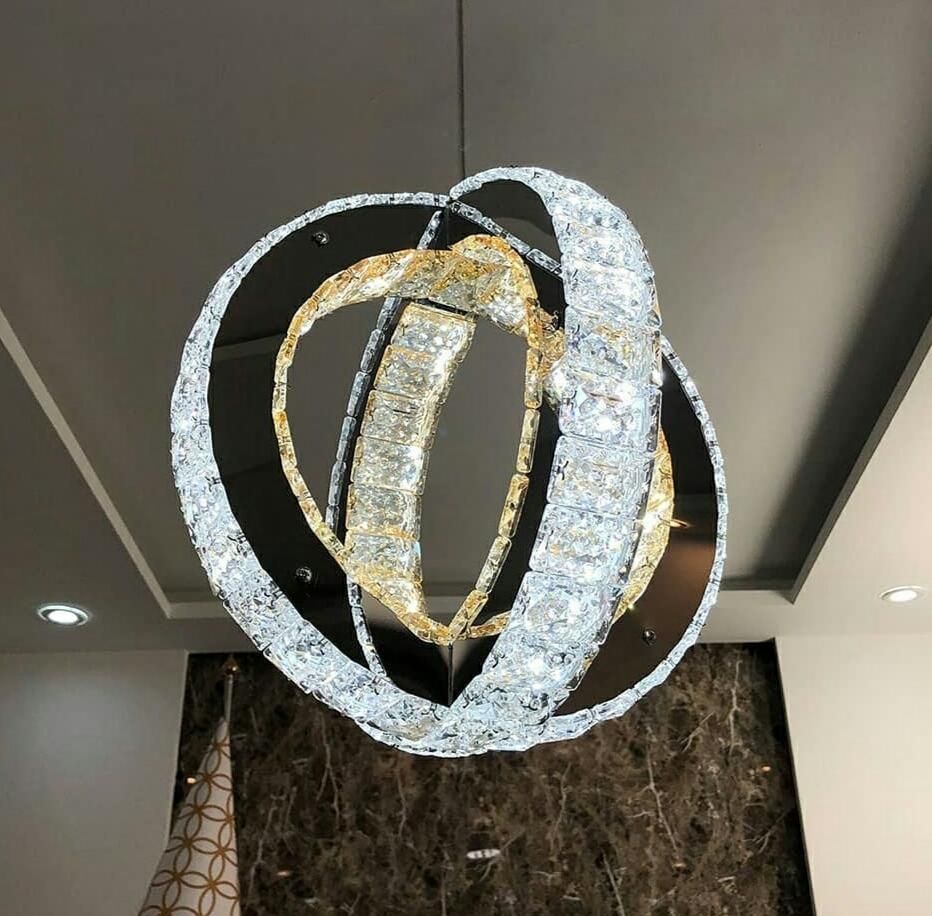 لوستر آویز کریستالی اس ام دی|لوستر و چراغ آویز|اصفهان, باغ زرشک|دیوار