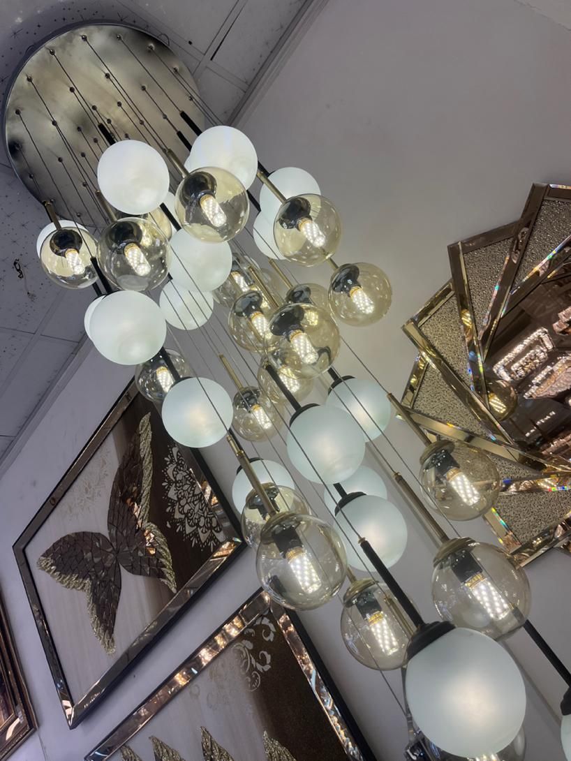 لوستر مولکولی ۴۰ شعله مدرن با قابلیت تنظیم ارتفاع|لوستر و چراغ آویز|تهران, نیروی هوایی (پیروزی)|دیوار