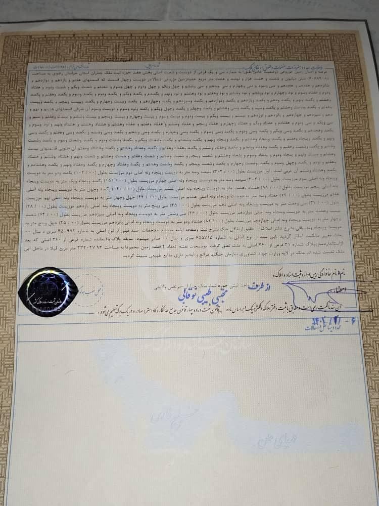 یک هکتاربخش 7گلبهارمعادل 40قطعه 250متری(داشبلاغ)|فروش زمین و ملک کلنگی|مشهد, رضاشهر|دیوار
