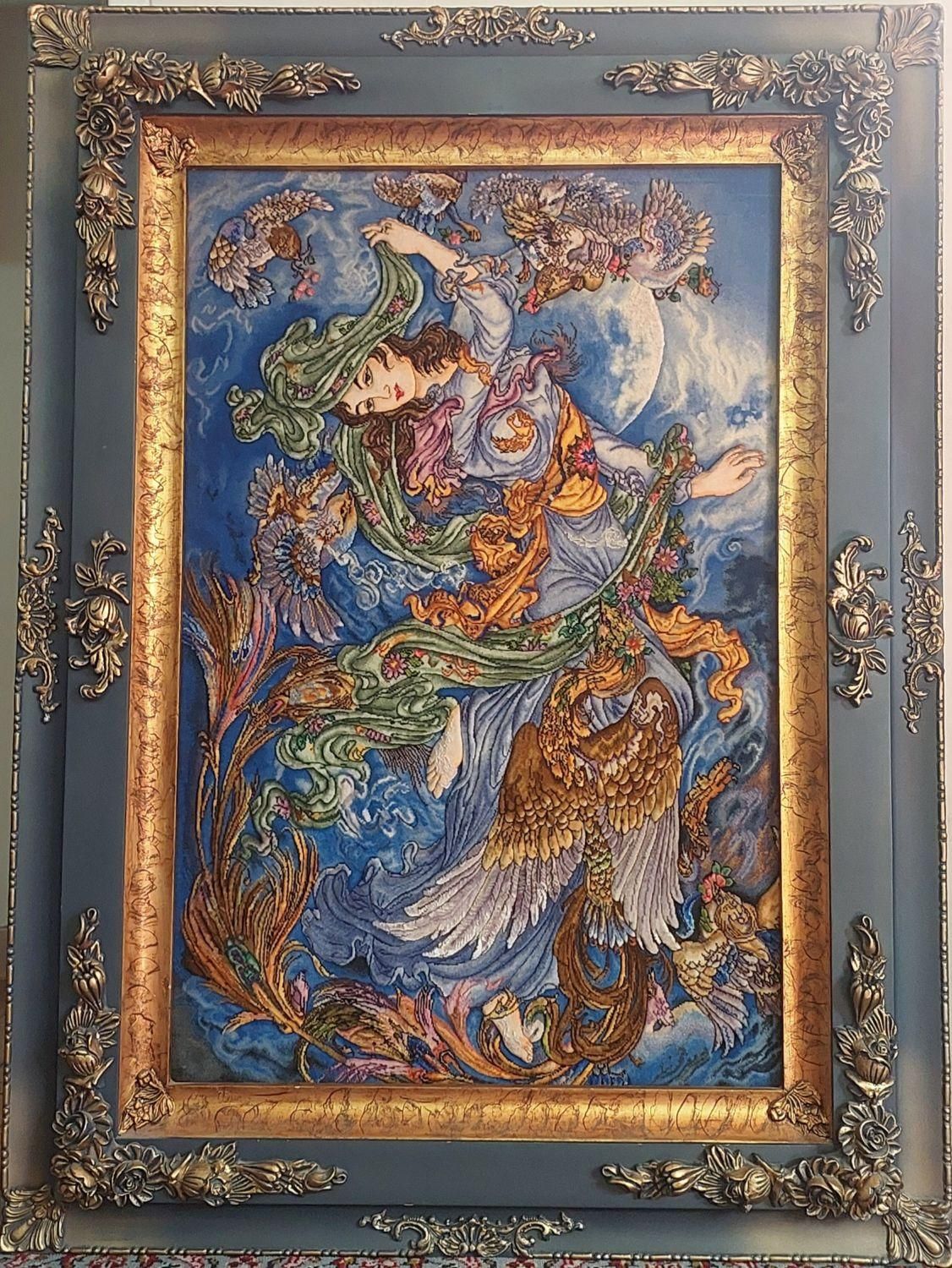 تابلو فرش چله ابریشم مینیاتوری بافت تبریز|تابلو فرش|ری, ظهیرآباد|دیوار