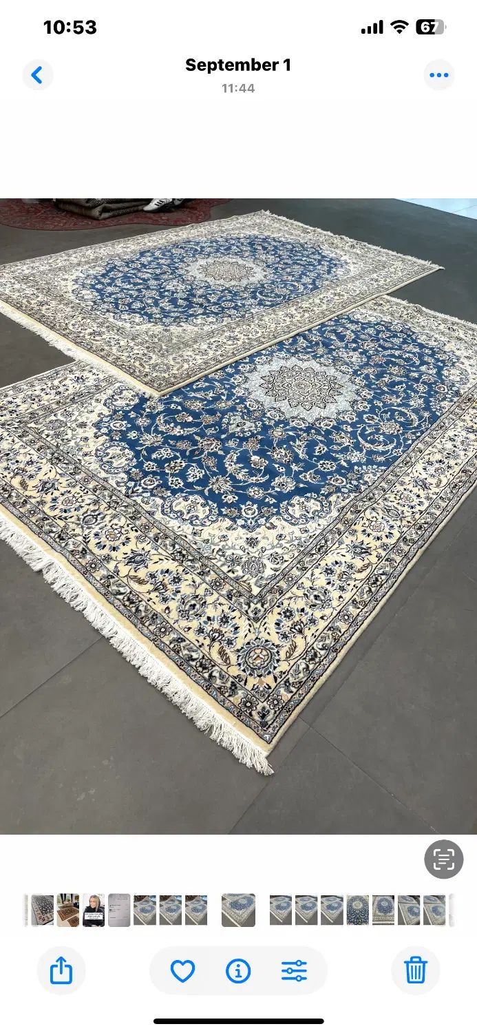 فرش دستباف ( بساک در کرج ) ابی زیبا ۹ لا نایین|فرش|تهران, کوهک|دیوار