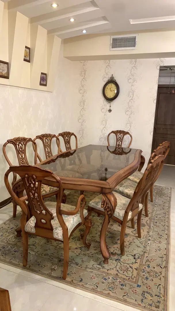 مبلمان استیل شش نفره به همراه میزناهارخوری هشت نفر|مبلمان خانگی و میز عسلی|تهران, عباس‌آباد|دیوار