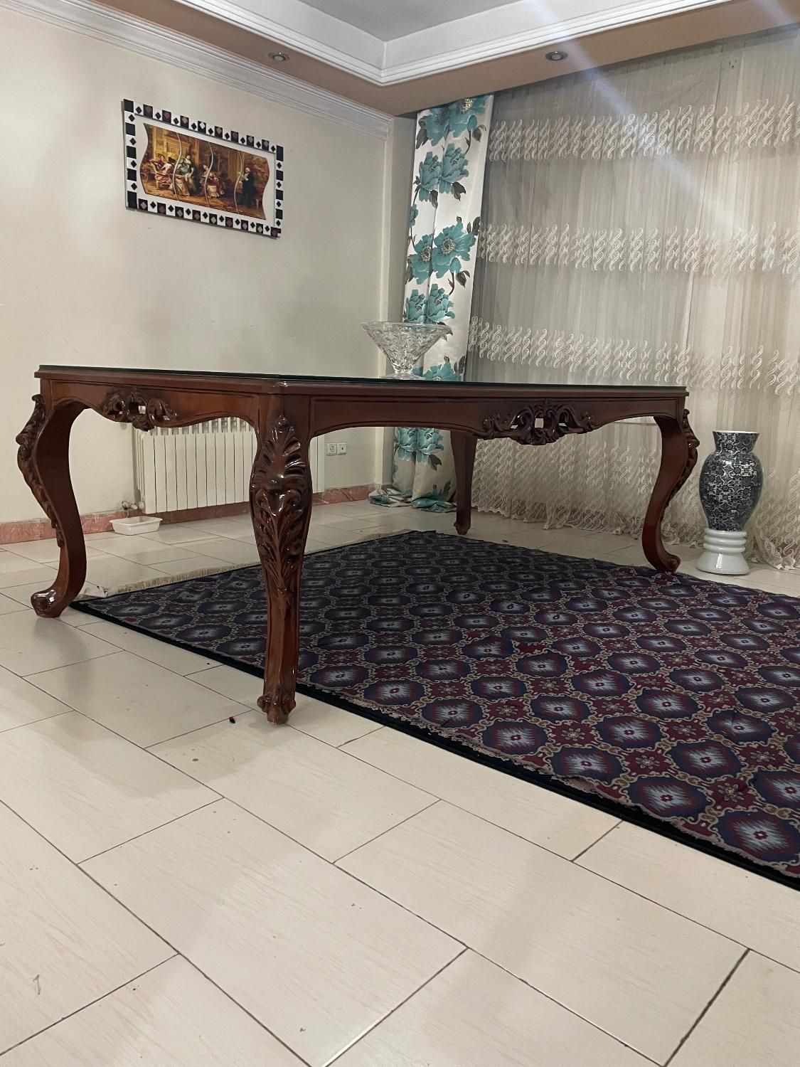 میز‌و‌صندلی ناهار خوری۱۰ نفره چوب گردو‌ صفحه جدا|میز و صندلی غذاخوری|تهران, شهرک آپادانا|دیوار