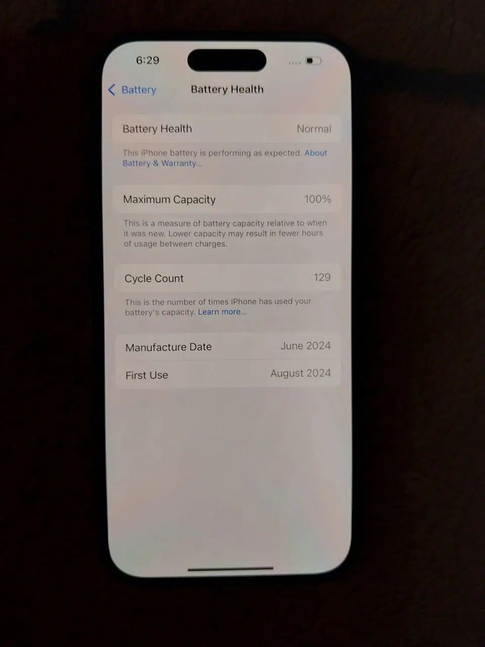 iPhone 15 Normal 126 Health 100|موبایل|کرج, جهان‌شهر|دیوار