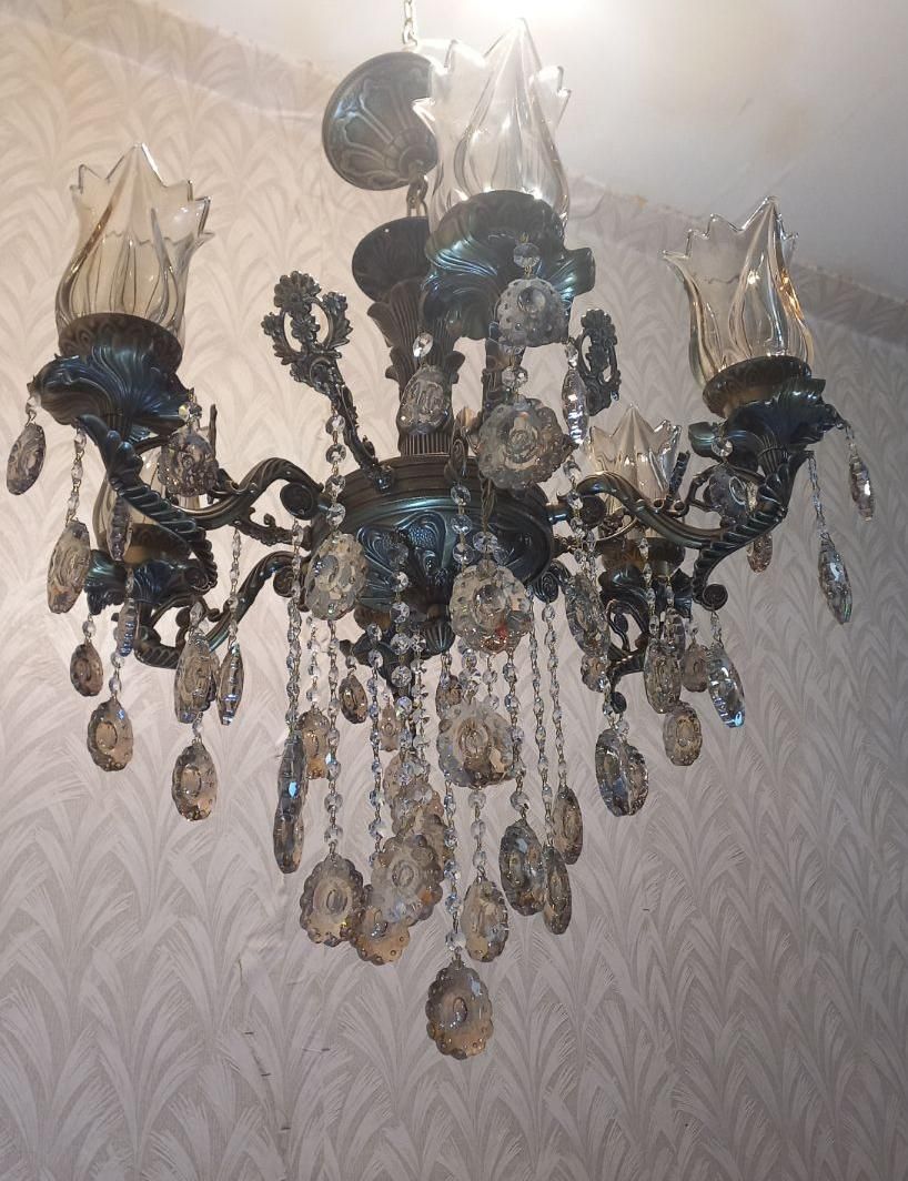 لوستر/برنزی/کریستال/سقفی/کودک|لوستر و چراغ آویز|کرمانشاه, |دیوار