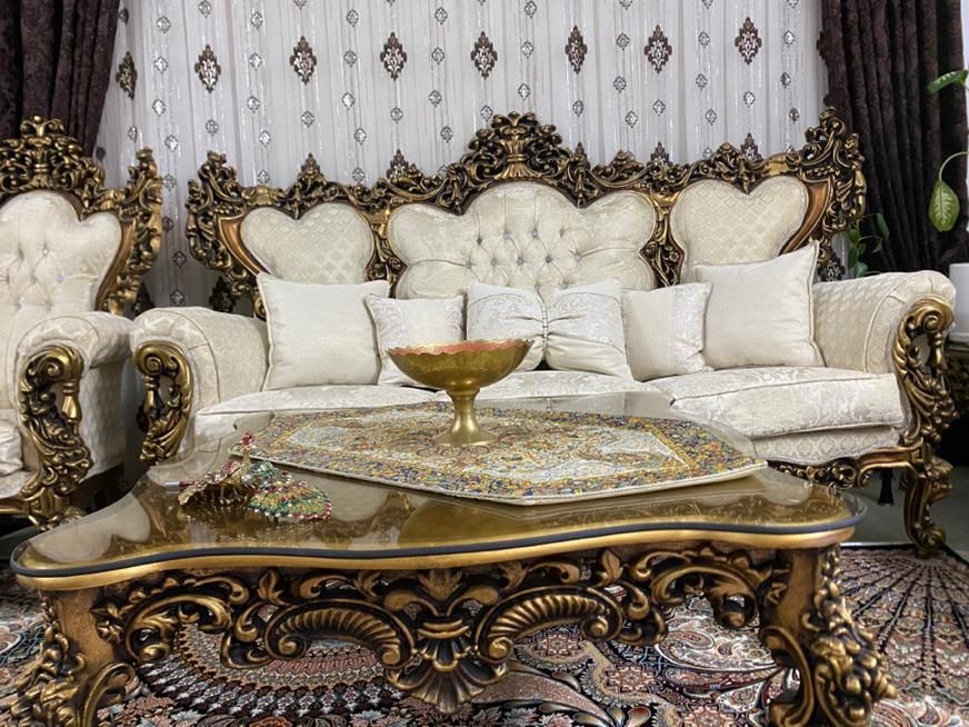 مبلمان ۹نفره چوب راش|مبلمان خانگی و میز عسلی|ساری, |دیوار