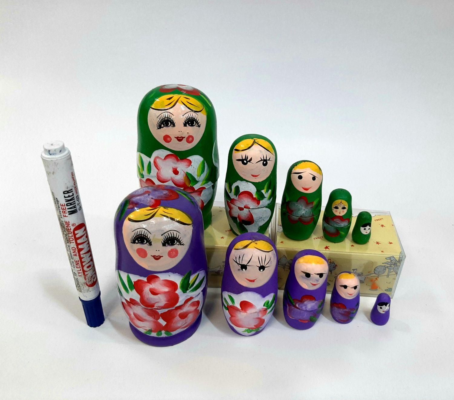 ماتروشکا روسی عروسک چوبی ۵ عددی|مجسمه، تندیس، ماکت|مشهد, جلالیه|دیوار