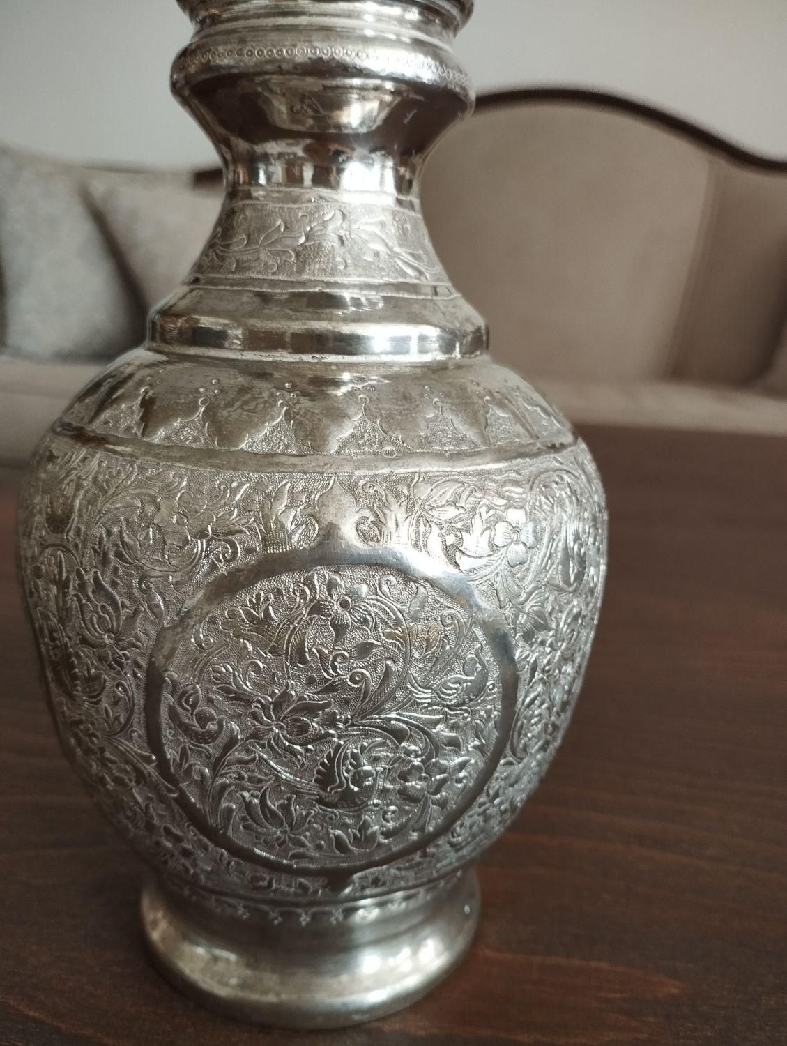 تنگ شاخدار مس و برنج نقره نما|صنایع دستی و سایر لوازم تزئینی|اصفهان, رزمندگان|دیوار