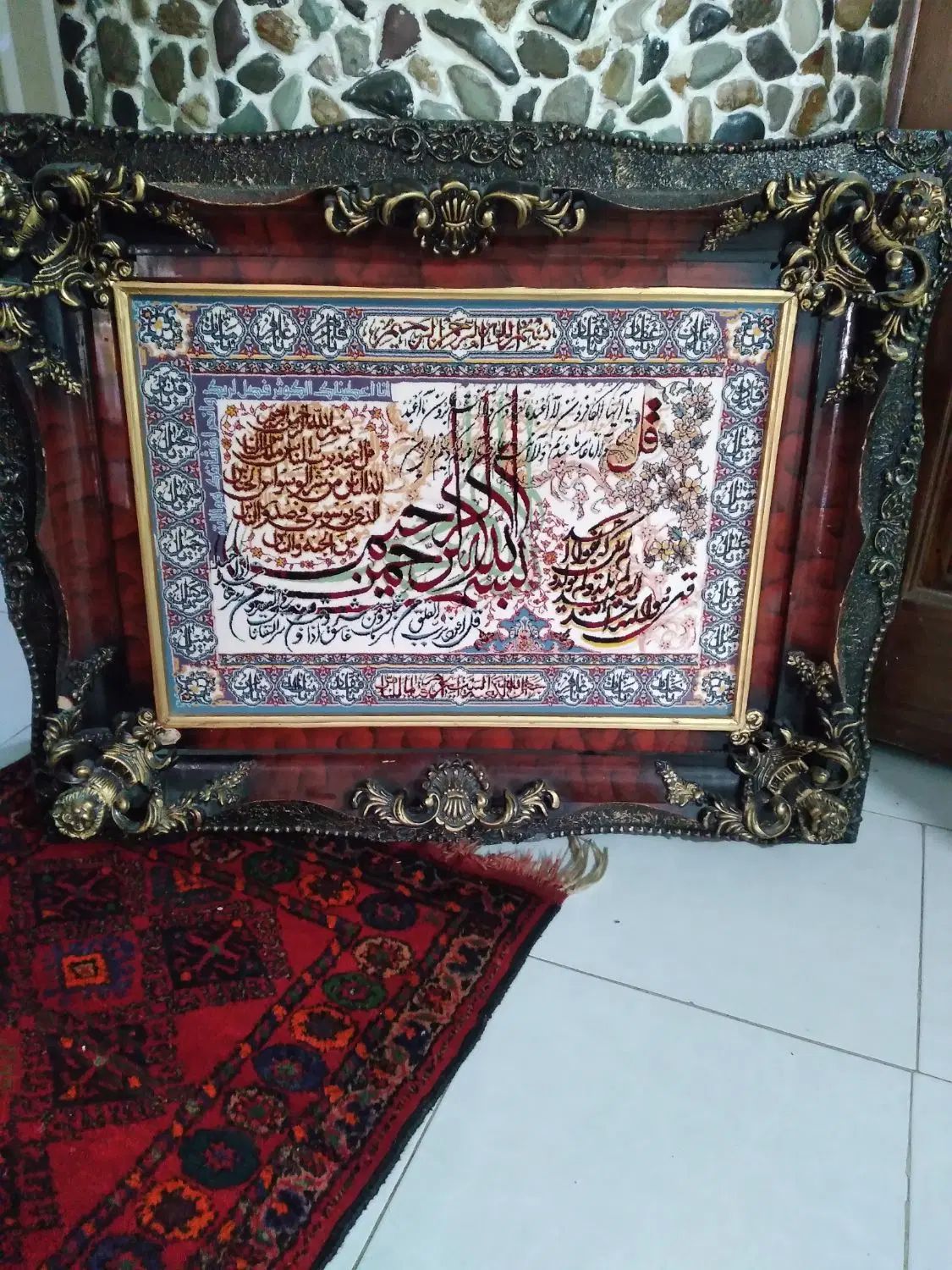 تابلوفرش چهارقل|تابلو فرش|کرج, دهقان ویلا|دیوار