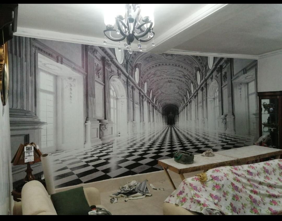 نصب کاغذ دیواری .تابلو کچی .پی وی سی|خدمات پیشه و مهارت|سلماس, |دیوار