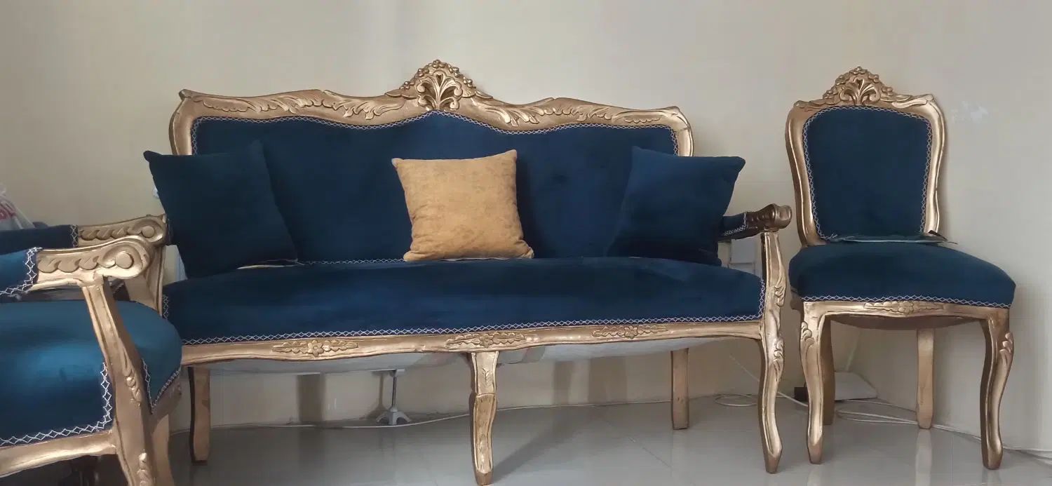 مبل هفت نفره شیک و ساده باعسلی|مبلمان خانگی و میز عسلی|کرمانشاه, |دیوار