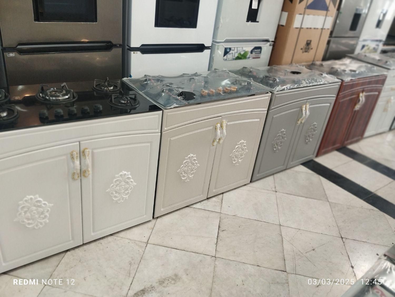 اجاق گاز طرح فر شیشه‌ای سفید اطلس 5 شعله|اجاق گاز و لوازم برقی پخت‌وپز|ملارد, |دیوار