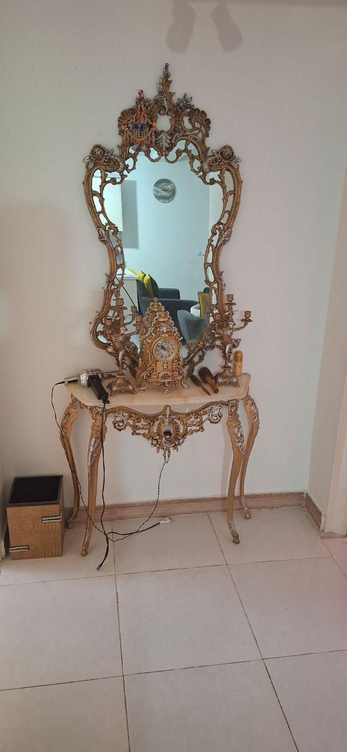 آینه شمعدان آلومینیوم|بوفه، ویترین، کنسول|هشتگرد, فاز ۷ مهستان|دیوار