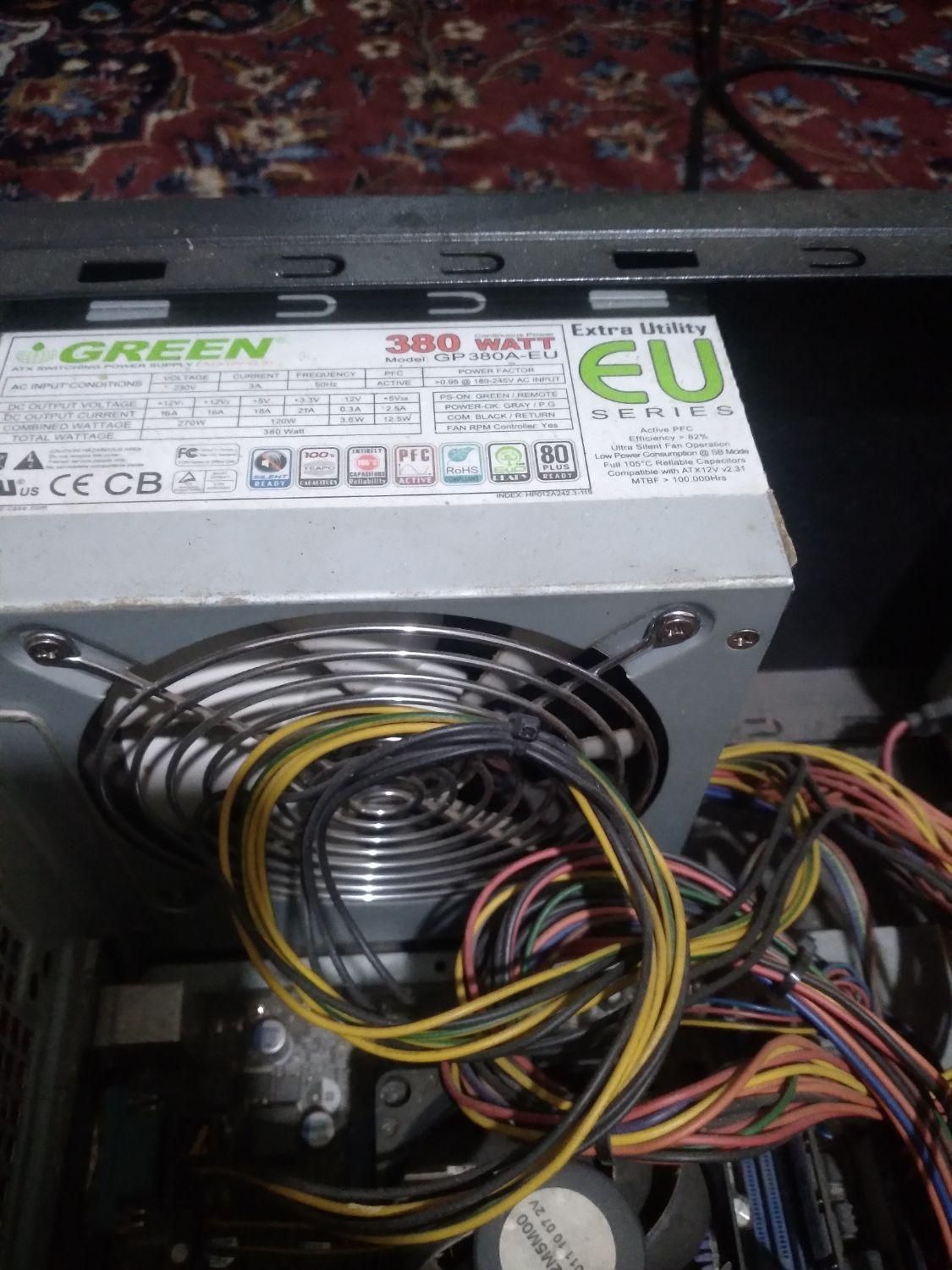 پاور ۳۸۰ گرین  رم ۴ ddr3 و cpu A6قاب کیس گرین|قطعات و لوازم جانبی رایانه|کرج, خرمدشت|دیوار