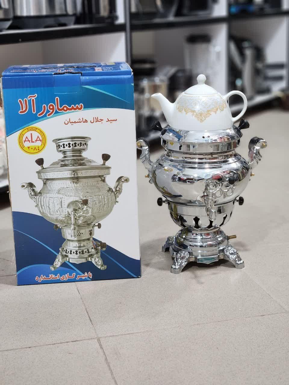 سماور سنگی برنجی کوره دار ورق ضخیم قوری سرامیکی|سماور، چایساز، قهوهساز|یزد, |دیوار