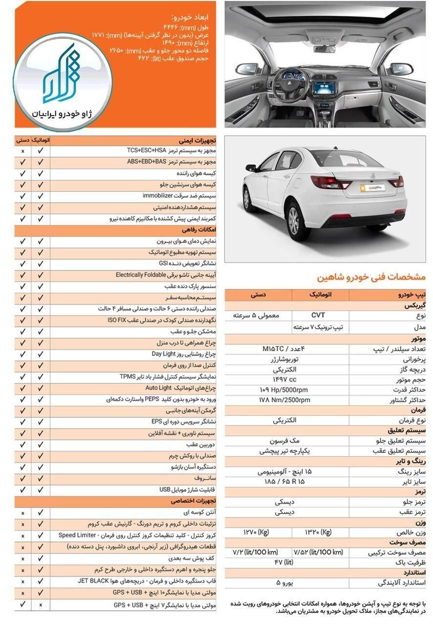شاهین G اتوماتیک CVT، مدل ۱۴۰۴ اقساطی|خودرو سواری و وانت|تبریز, |دیوار