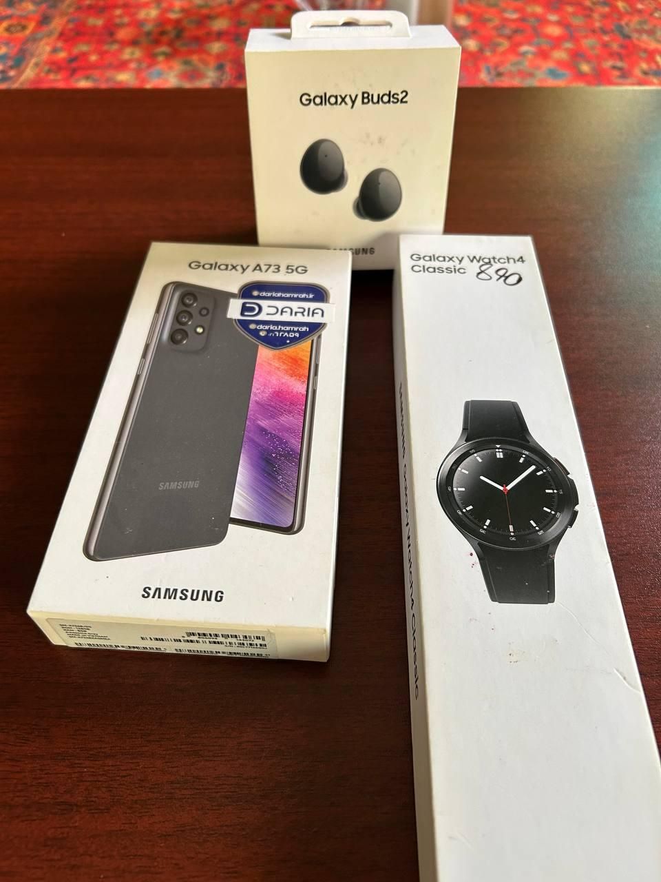 گوشی سامسونگ a73 به همراه galaxy watch و buds2|موبایل|تهران, سعادت‌آباد|دیوار