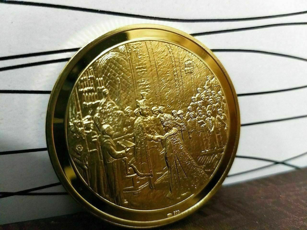 سکه یادبودی تاجگذاری شاه و فرح روکش طلا|کلکسیون سکه، تمبر، اسکناس|تهران, حکیمیه|دیوار