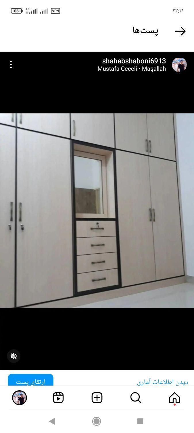 ساخت کابینت و کمد دیواری|کتابخانه، شلف، قفسه‌های دیواری|آبادان, |دیوار