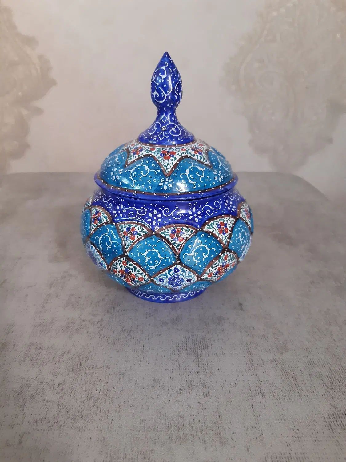 قندان میناکاری|صنایع دستی و سایر لوازم تزئینی|اصفهان, بیدآباد|دیوار