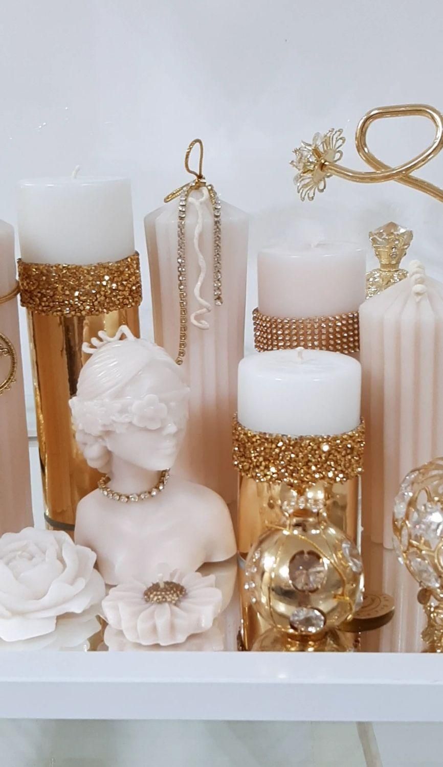 شمع سفیدباتزیینات زیبا|صنایع دستی و سایر لوازم تزئینی|مشهد, آزادشهر|دیوار