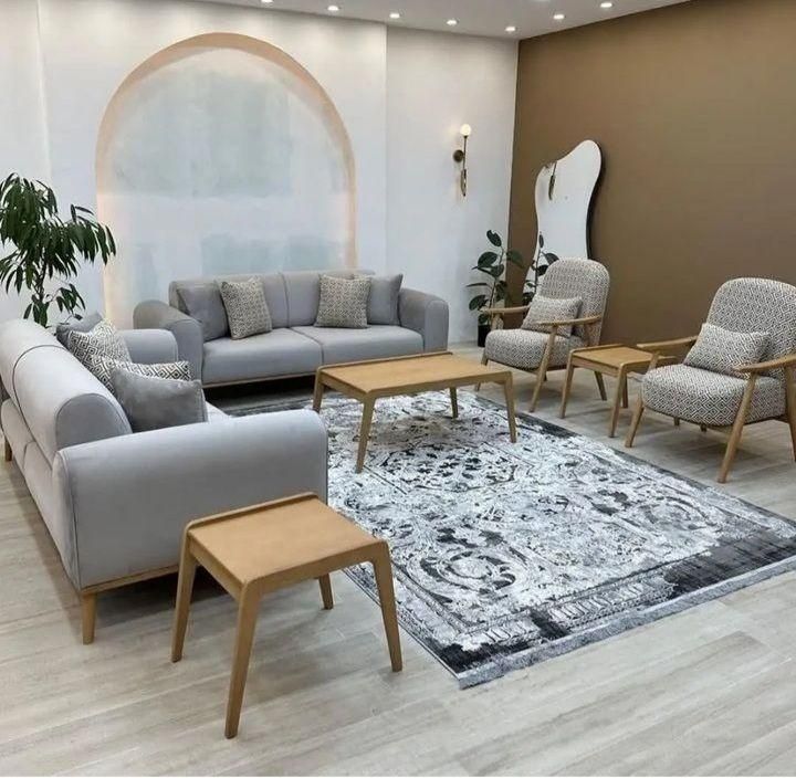 مبلمان راحتی هفت نفره چوب روس با پارچه خارجی|مبلمان خانگی و میز عسلی|قدس, |دیوار