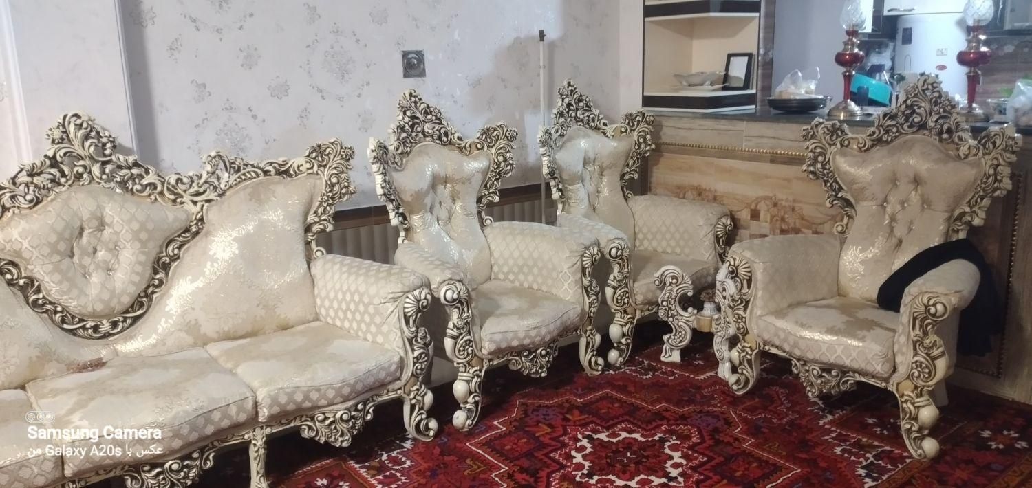 مبل سلطنتی ۹ نفره|مبلمان خانگی و میز عسلی|بناب, |دیوار