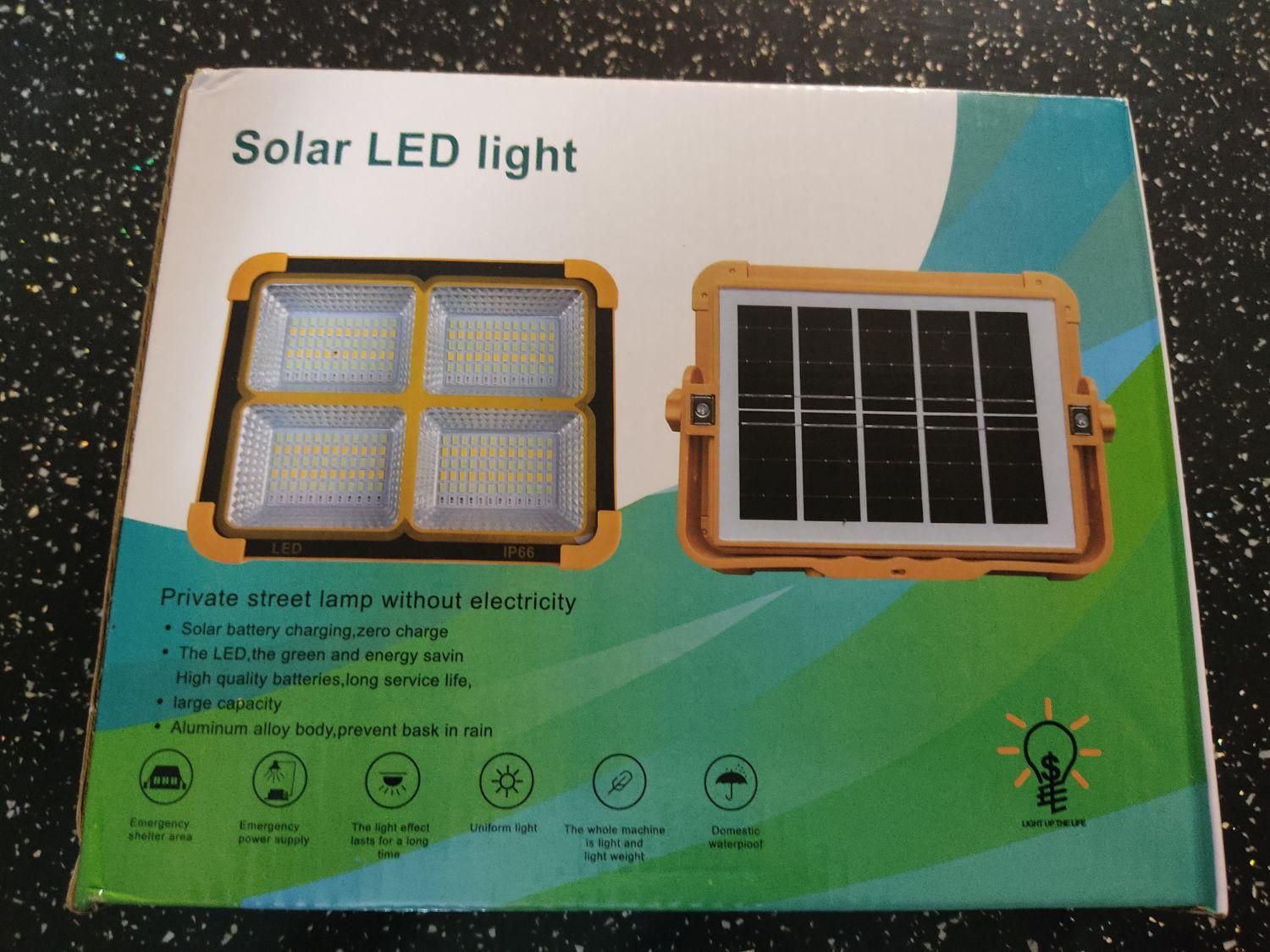 چراغ شارژی و پروژکتور شارژی دارای پنل خورشیدی|لامپ و چراغ|شیراز, زرهی|دیوار