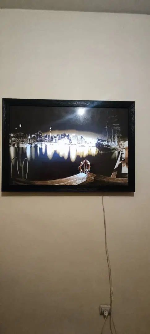 تابلو Led  دور چوب منظره بندرگاه زیبا|تابلو، نقاشی، عکس|تهران, تهرانسر مرکزی|دیوار