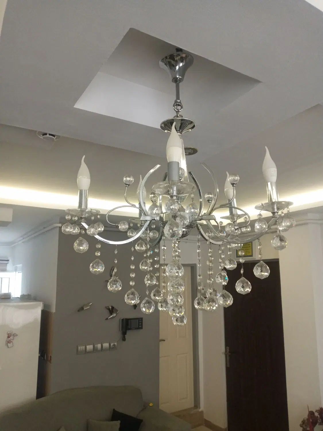 لوستر کریستال ۵ شاخه|لوستر و چراغ آویز|رشت, فلسطین|دیوار