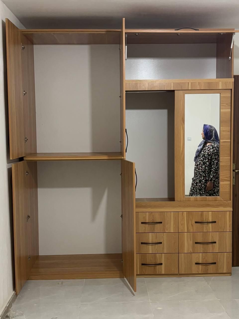 فروش فوری کمد دیواری لوکس با ۶ کشو قابل سفارش|جاکفشی، کمد، دراور|ساری, |دیوار