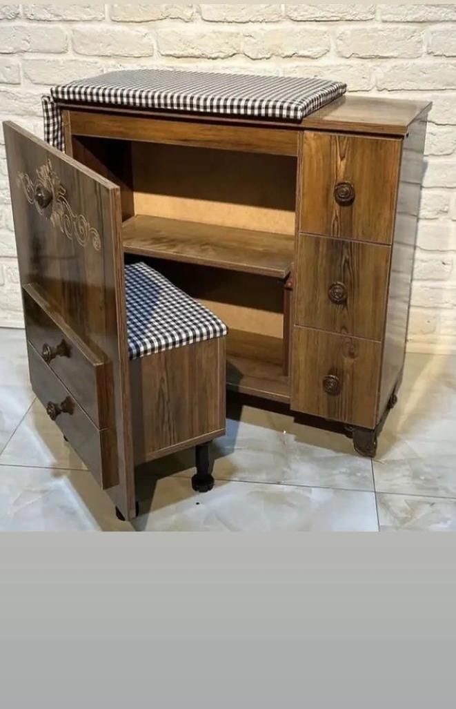 میز چرخ خیاطی و اتو با صندلی نشیمن|لوازم خیاطی و بافتنی|یزد, |دیوار