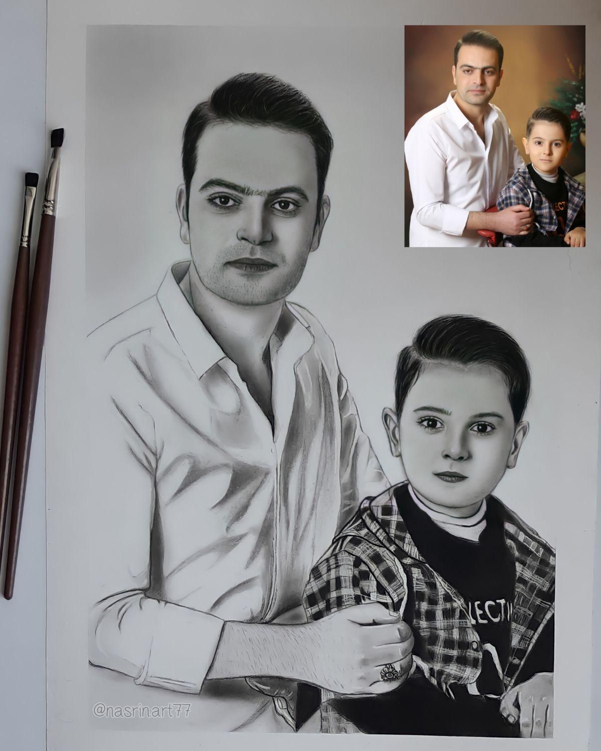 نقاشی سیاهقلم|تابلو، نقاشی، عکس|اردبیل, |دیوار