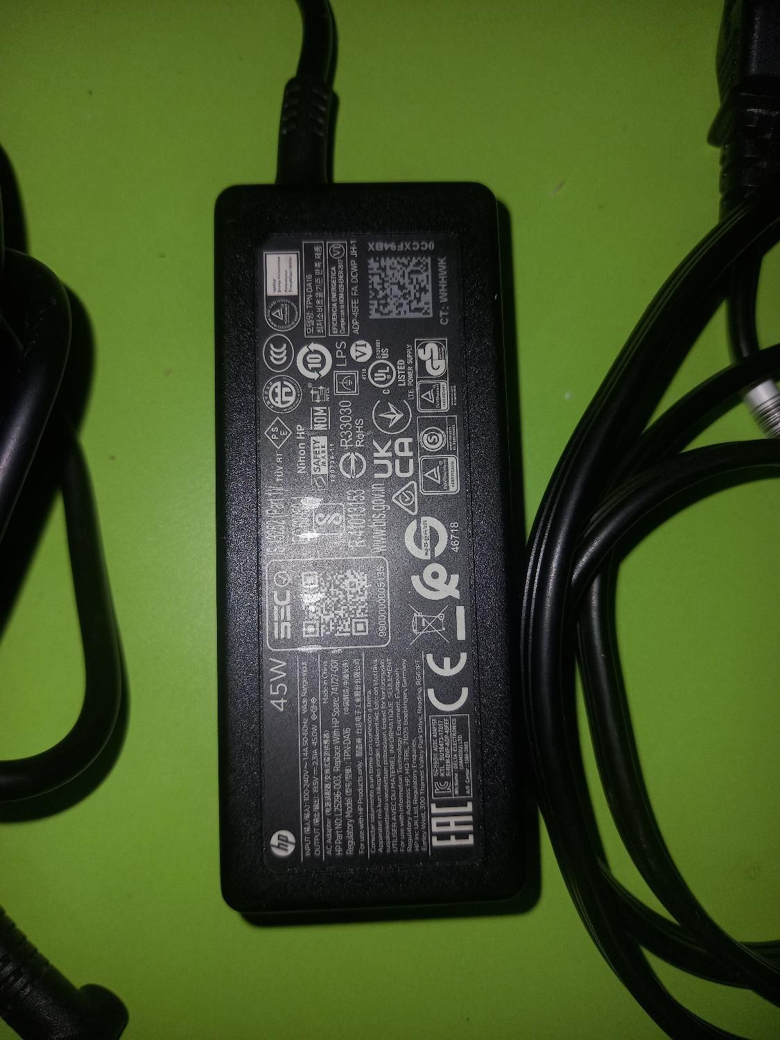 آداپتور / شارژر اصلی لپ‌تاپ HP 45 وات + کابل برق|قطعات و لوازم جانبی رایانه|تهران, سازمان برنامه شمالی|دیوار