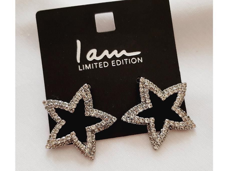 گوشواره میخی تکی ستاره فول نگین نقره‌ای|بدلیجات|سنندج, |دیوار