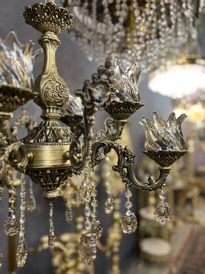 لوستر ۶شعله تولیدی|لوستر و چراغ آویز|اصفهان, باغ فدک|دیوار