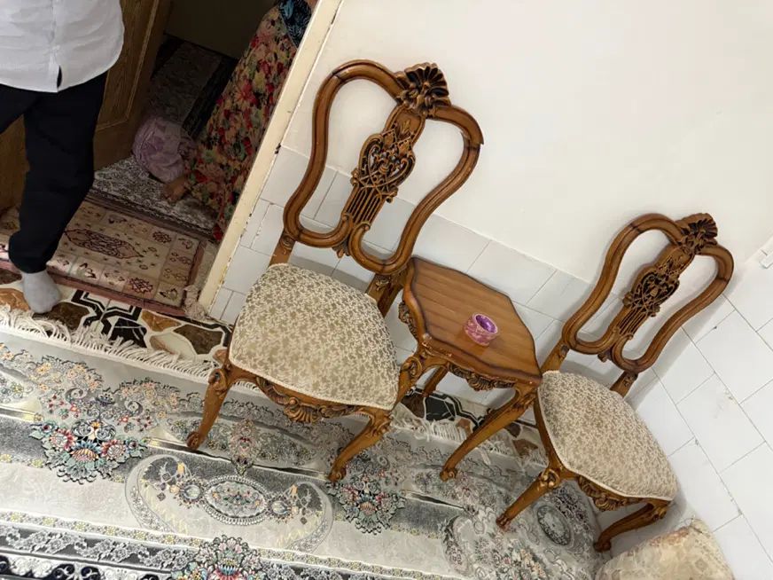 مبل سلطنتی چوب اصل راش و پارچه مازراتی نو|مبلمان خانگی و میز عسلی|یزد, |دیوار