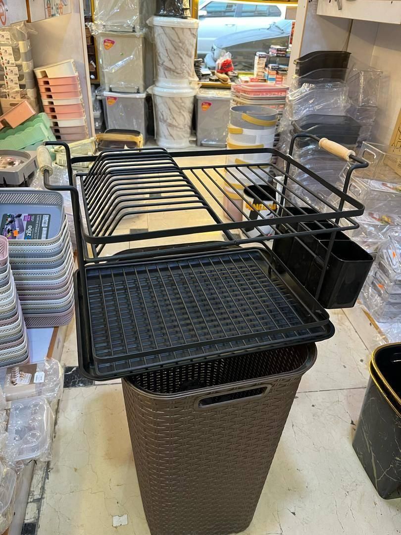 آبچکان دو طبقه فلزی جاظرفی|آب‌چکان و نظم‌دهنده ظروف|ری, حمزه‌آباد|دیوار