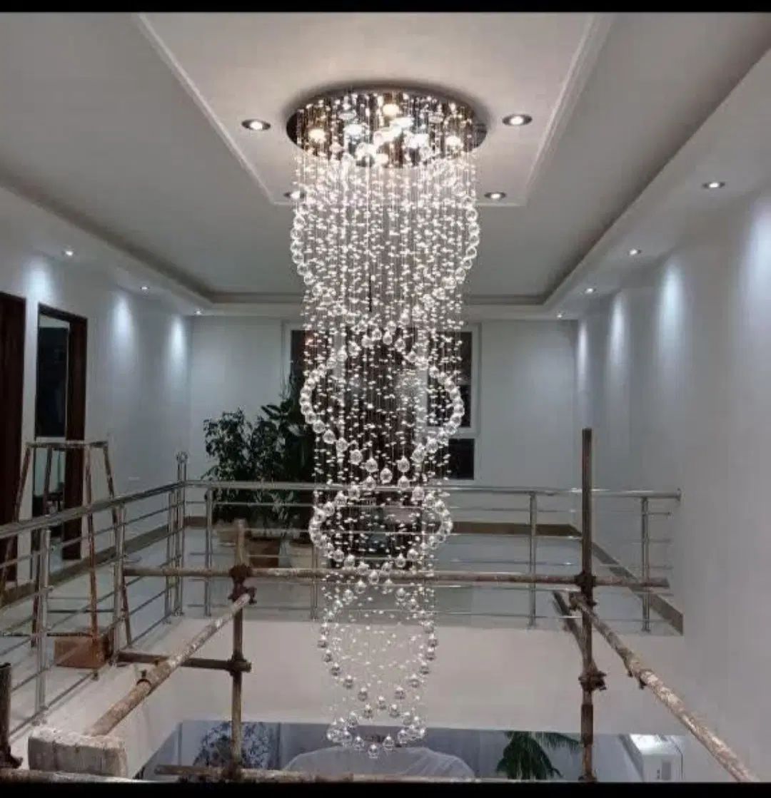 لوستر الماس.کریستالی دوبلکسی بلند لوتوس. AC light|لوستر و چراغ آویز|تهران, سنگلج (شاپور)|دیوار